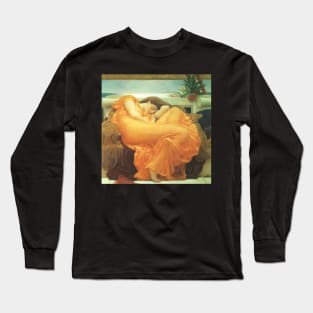 Flaming June by Lord Frederic Leighton Long Sleeve T-Shirt